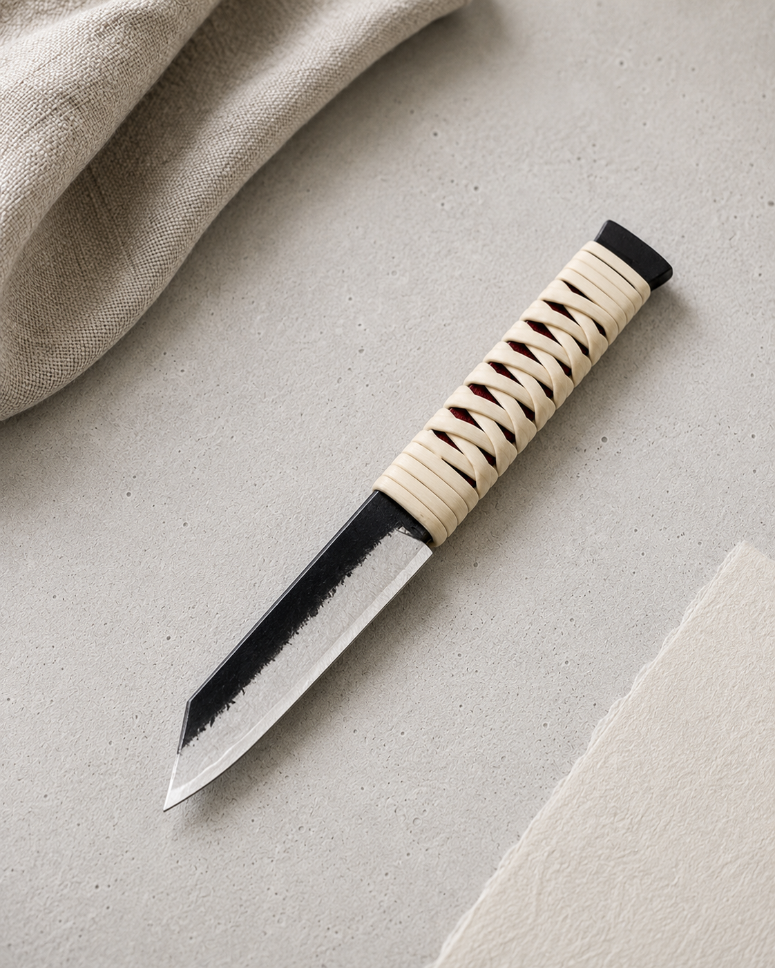 Cuchillo japones Nagao Anti-Slip en mano para mostrar escala