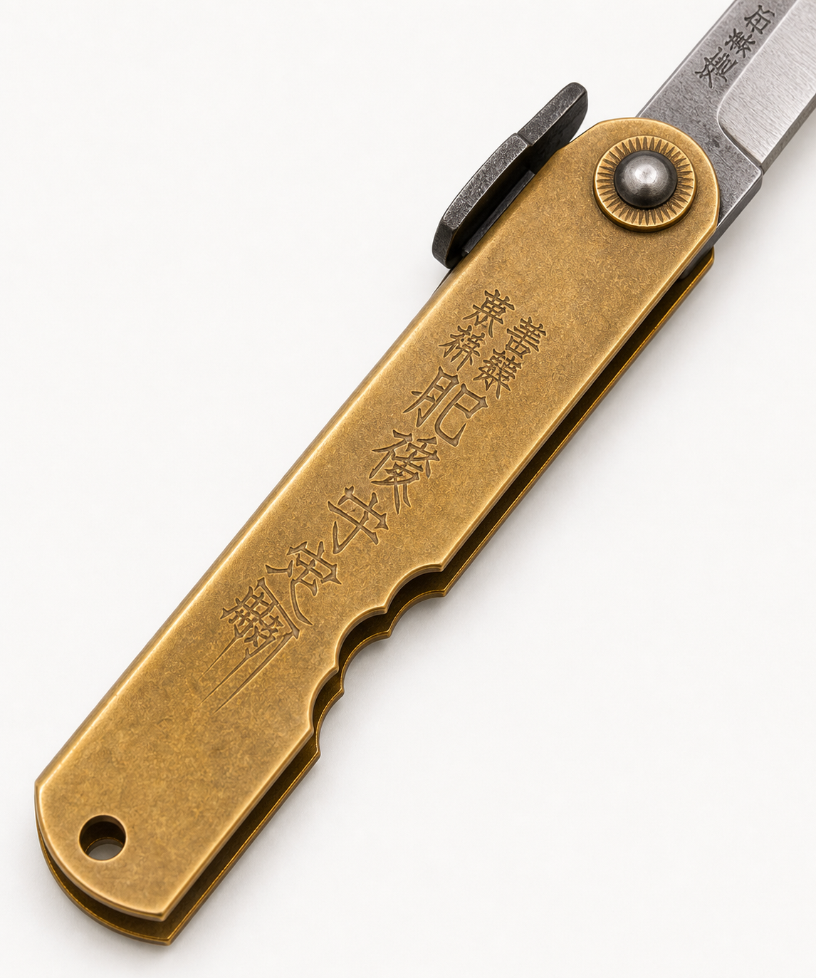 Navaja japonesa Higonokami Nagao Aogami Brass vista alternativa