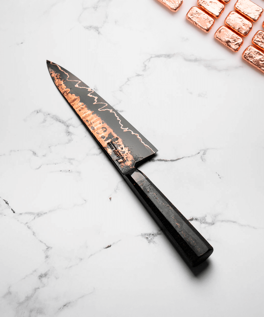 Cuchillo Gyuto 230mm Damasco Cobre 3
