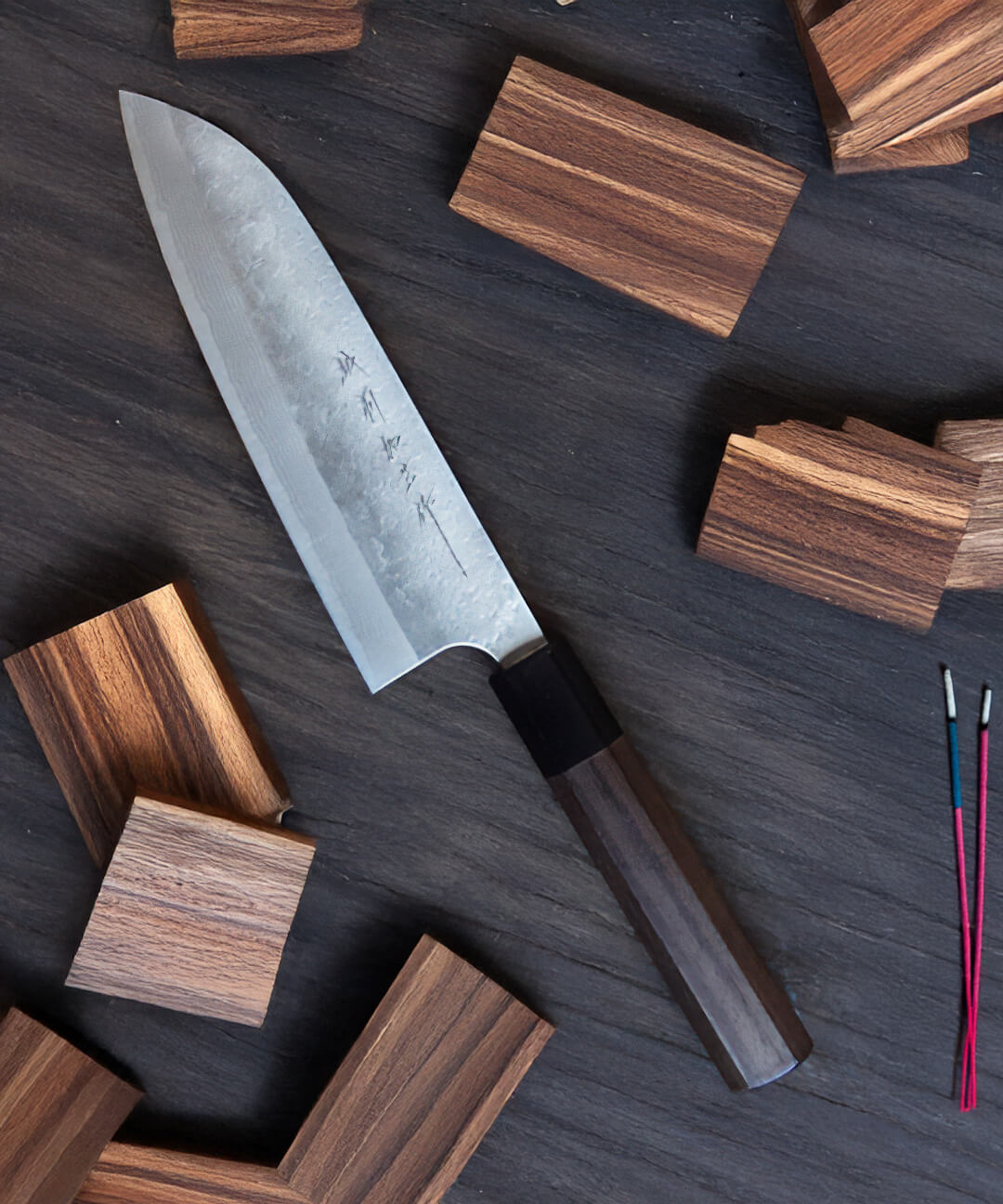 Cuchillo Santoku 17 cm - VG10 Damasco Echizen Kamo vista alternativa